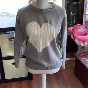 Grey heart sweater